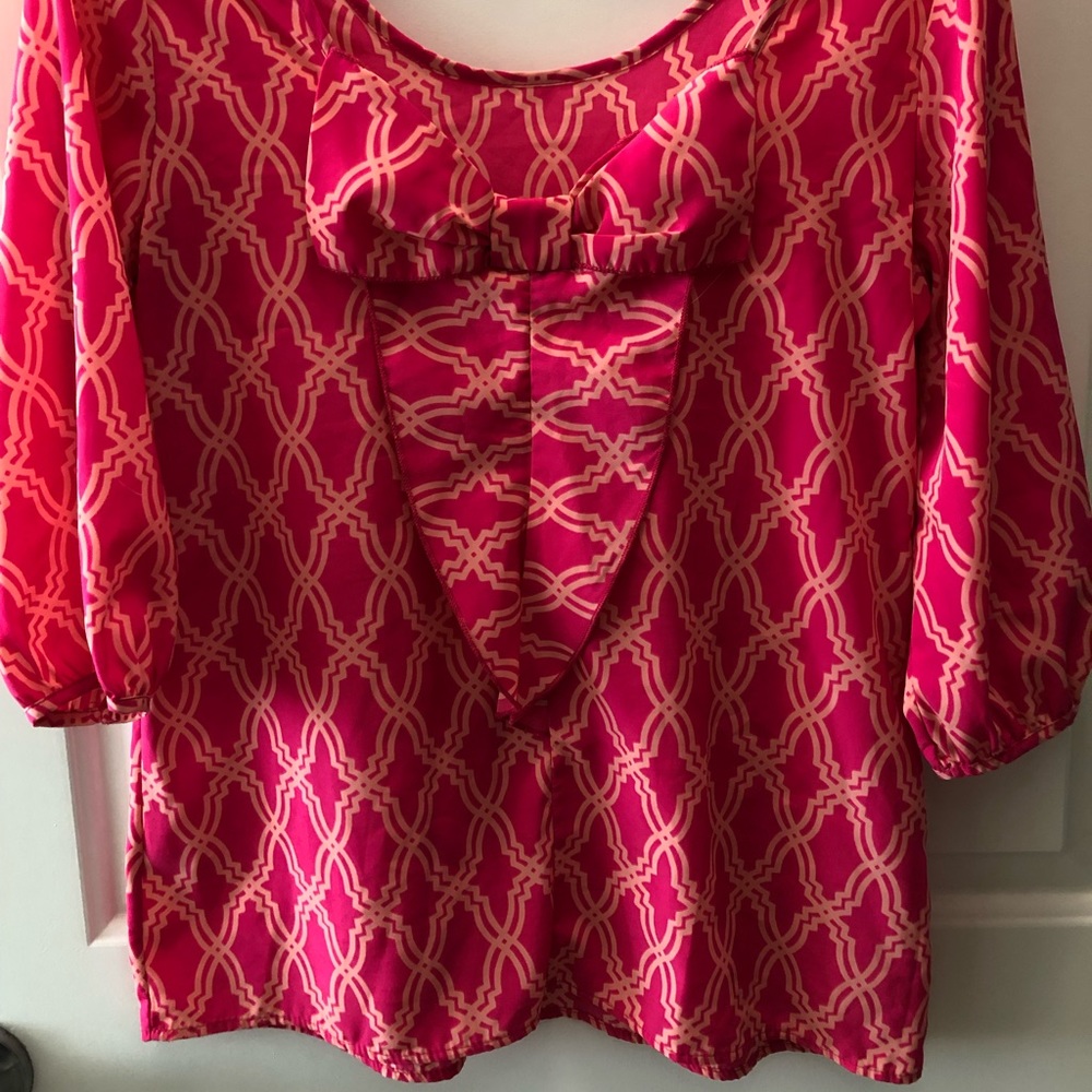 Francesca’s pink bow blouse